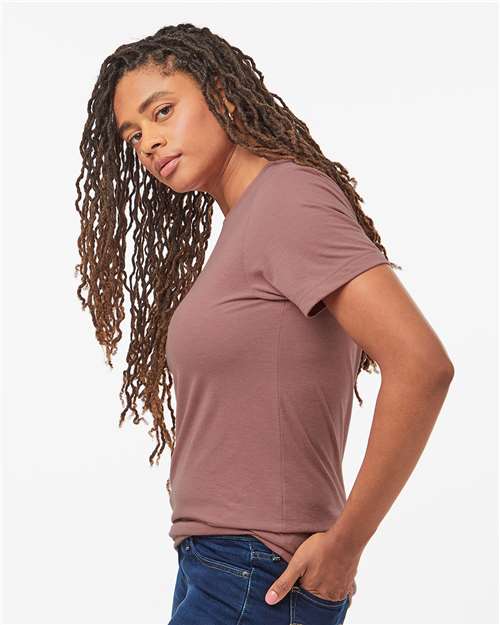 Tultex 602CVC Unisex Combed CVC T-Shirt - Heather Mauve - model side