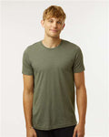 Tultex 602CVC Unisex Combed CVC T-Shirt - Heather Military Green - model front