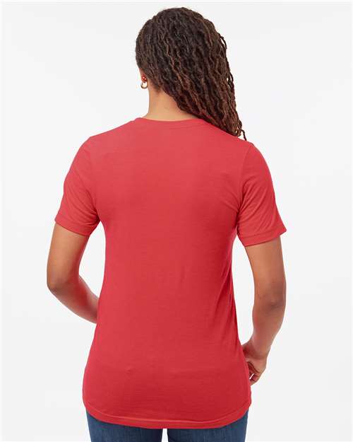 Tultex 602CVC Unisex Combed CVC T-Shirt - Heather Red - model back