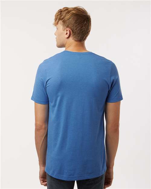 Tultex 602CVC Unisex Combed CVC T-Shirt - Heather Royal - model back