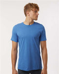 Tultex 602CVC Unisex Combed CVC T-Shirt - Heather Royal - model front