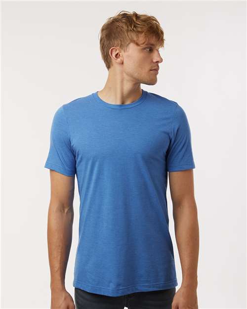 Tultex 602CVC Unisex Combed CVC T-Shirt - Heather Royal - model front