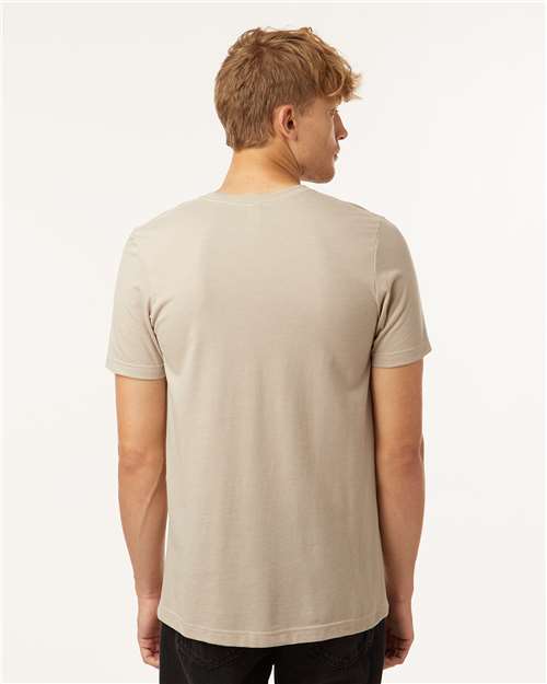 Tultex 602CVC Unisex Combed CVC T-Shirt - Heather Tan - model back