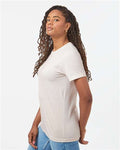Tultex 602CVC Unisex Combed CVC T-Shirt - Heather Vintage Natural - model side