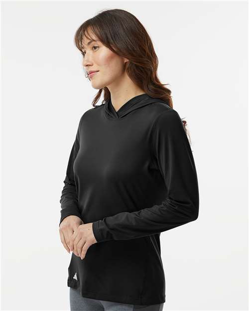 Adidas A1003 Women's Performance Hooded Pullover - Black - model side