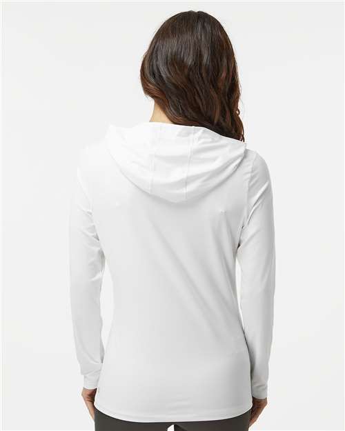 Adidas A1003 Women's Performance Hooded Pullover - White - model back