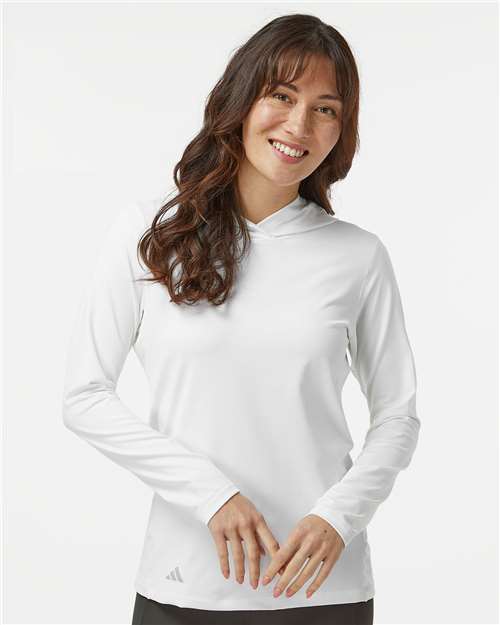 Adidas A1003 Women's Performance Hooded Pullover - White - model front