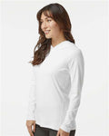 Adidas A1003 Women's Performance Hooded Pullover - White - model side