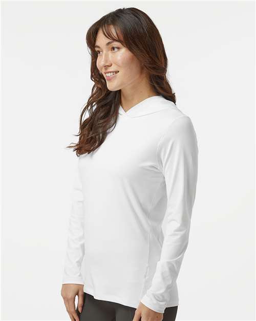 Adidas A1003 Women's Performance Hooded Pullover - White - model side