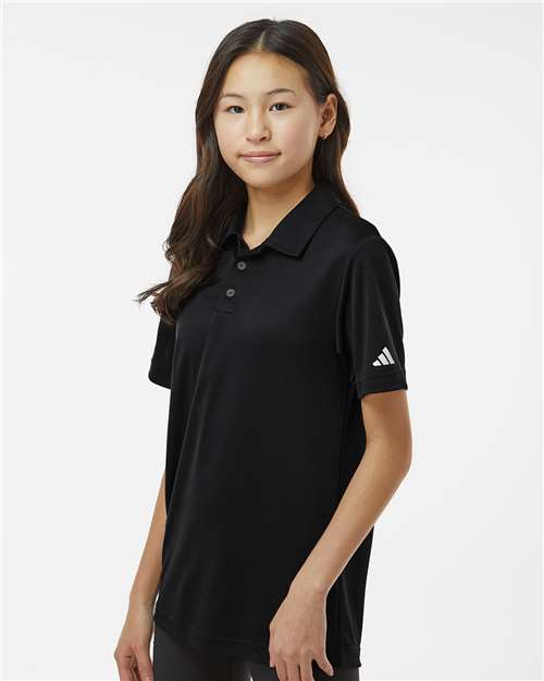 Adidas A4000 Youth Performance Polo - Black - model side