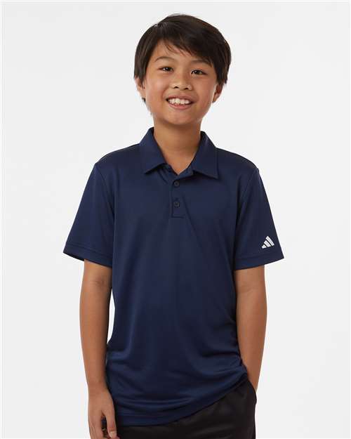 Adidas A4000 Youth Performance Polo - Collegiate Navy - model front