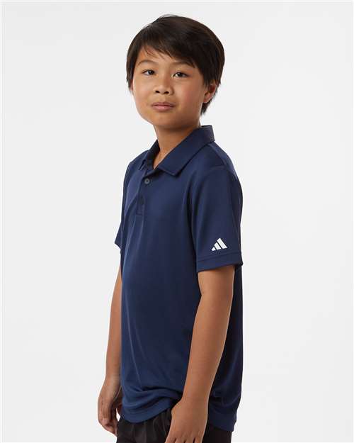 Adidas A4000 Youth Performance Polo - Collegiate Navy - model side