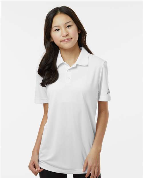 Adidas A4000 Youth Performance Polo - White - model front