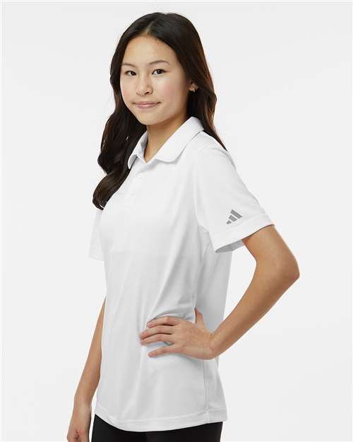 Adidas A4000 Youth Performance Polo - White - model side