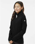 Adidas A4001 Youth Performance Quarter-Zip Pullover - Black - model side