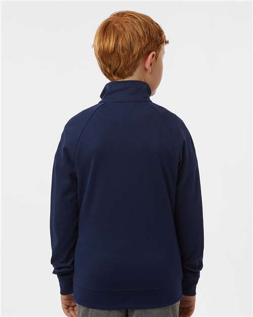 Adidas A4001 Youth Performance Quarter-Zip Pullover - Collegiate Navy - model back