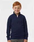Adidas A4001 Youth Performance Quarter-Zip Pullover - Collegiate Navy - model front