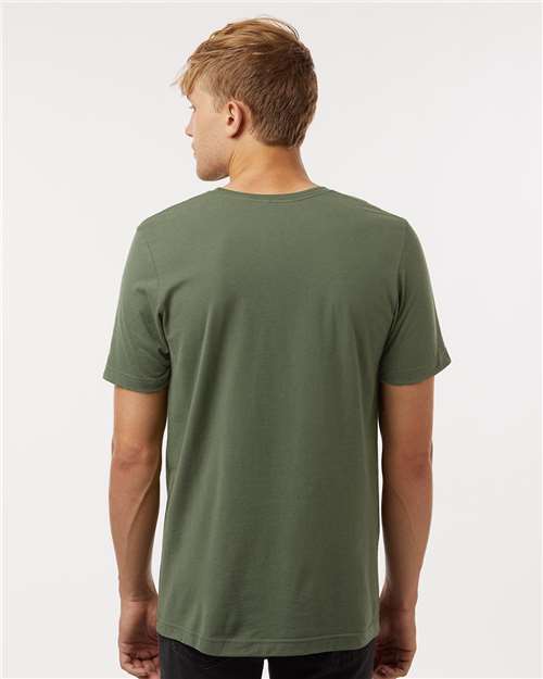 Tultex 602 Combed Cotton T-Shirt - Military Green - model back