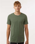 Tultex 602 Combed Cotton T-Shirt - Military Green - model front
