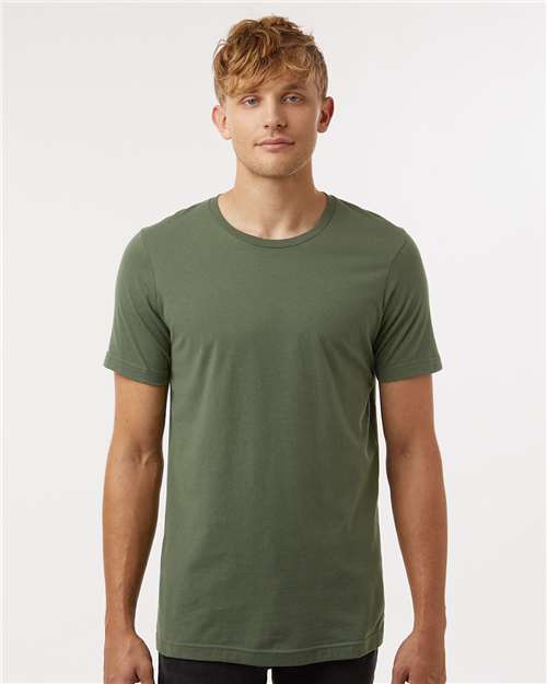 Tultex 602 Combed Cotton T-Shirt - Military Green - model front
