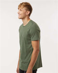 Tultex 602 Combed Cotton T-Shirt - Military Green - model side