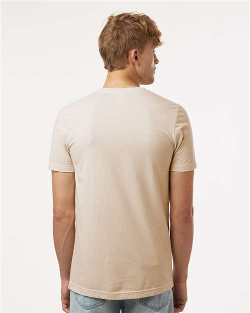 Tultex 602CVC Unisex Combed CVC T-Shirt - Heather Cream - model back