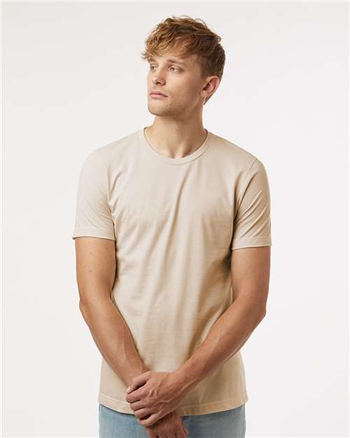 Tultex 602CVC Unisex Combed CVC T-Shirt - Heather Cream - model front
