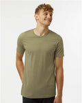 Tultex 602CVC Unisex Combed CVC T-Shirt - Heather Olive Green - model front