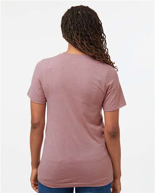 Tultex 602CVC Unisex Combed CVC T-Shirt - Heather Orchid - model back