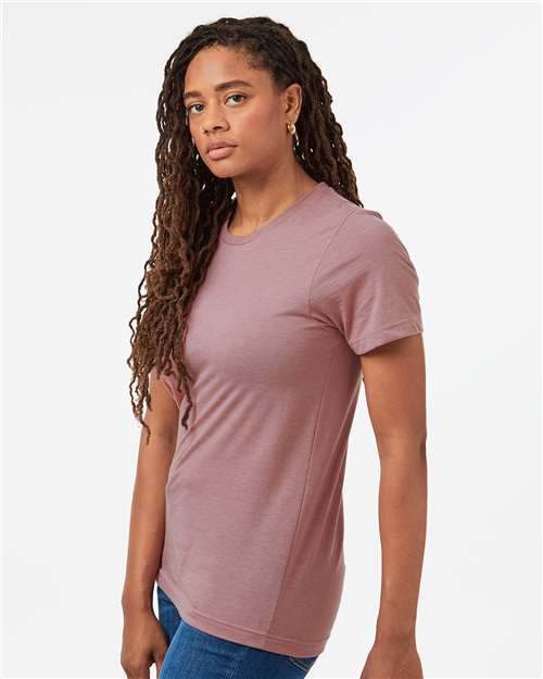 Tultex 602CVC Unisex Combed CVC T-Shirt - Heather Orchid - model side