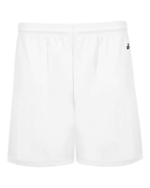 Badger 4146 Men's B-Core 5" Pocketed Shorts - White - front