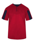 Alleson Athletic 7976 Men's Striker Placket - Red/ Navy - front