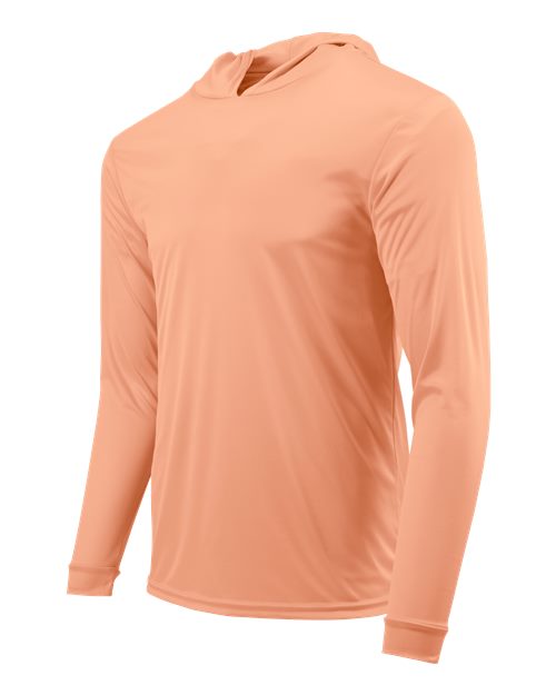 Paragon 220 Unisex Bahama Performance Hooded Long Sleeve T-Shirt - Coral - side