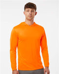 Paragon 220 Unisex Bahama Performance Hooded Long Sleeve T-Shirt - Neon Orange - model front
