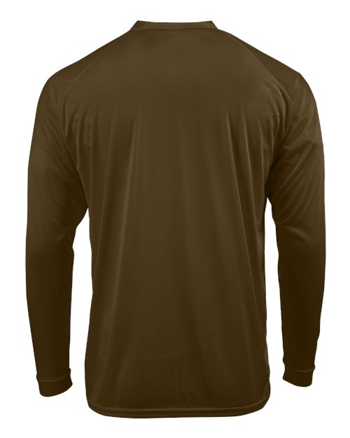 Paragon 210 Unisex Long Islander Performance Long Sleeve T-Shirt - Coyote Brown - back