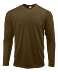 Paragon 210 Unisex Long Islander Performance Long Sleeve T-Shirt - Coyote Brown - front