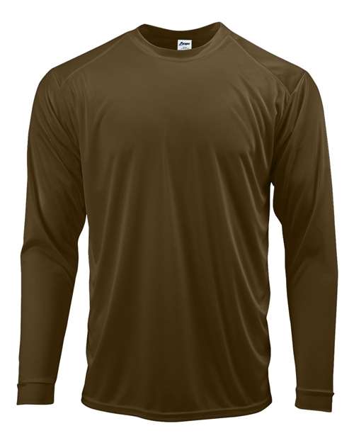 Paragon 210 Unisex Long Islander Performance Long Sleeve T-Shirt - Coyote Brown - front
