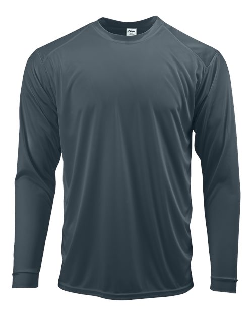 Paragon 210 Unisex Long Islander Performance Long Sleeve T-Shirt - Graphite - front