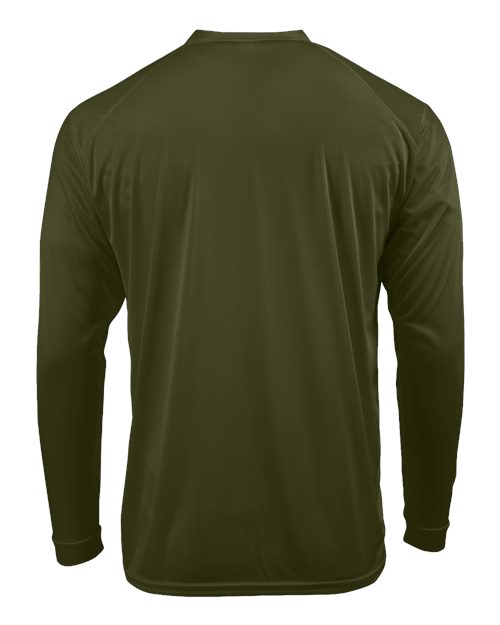 Paragon 210 Unisex Long Islander Performance Long Sleeve T-Shirt - Olive Green - back