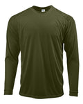 Paragon 210 Unisex Long Islander Performance Long Sleeve T-Shirt - Olive Green - front