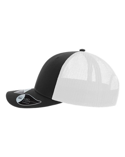 Atlantis Headwear BRYCE Sustainable Trucker Cap - Black/ White - side