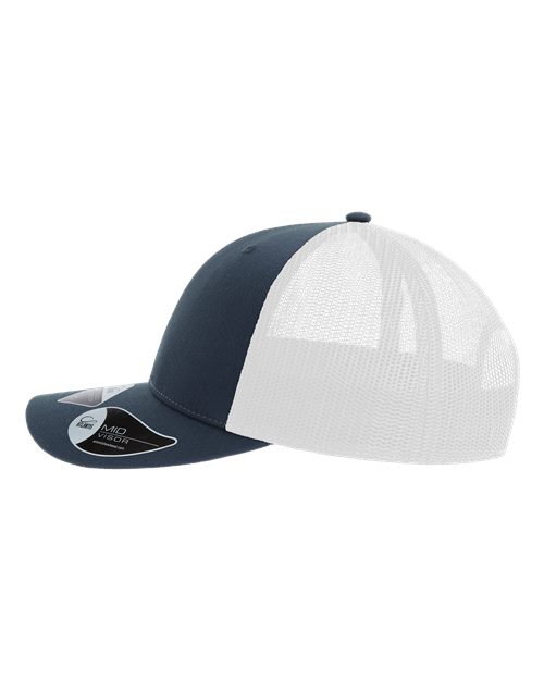 Atlantis Headwear BRYCE Sustainable Trucker Cap - Navy/ White - side