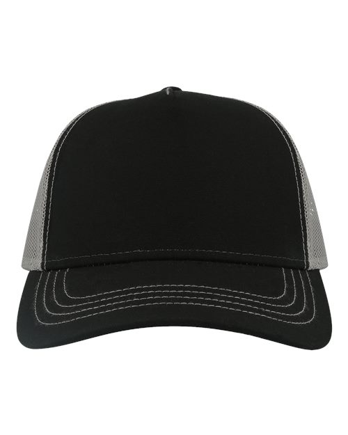 Atlantis Headwear RAPPER Sustainable Canvas Cap - Black/ Grey - front