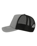 Atlantis Headwear RAPPER Sustainable Canvas Cap - Grey/ Black - side