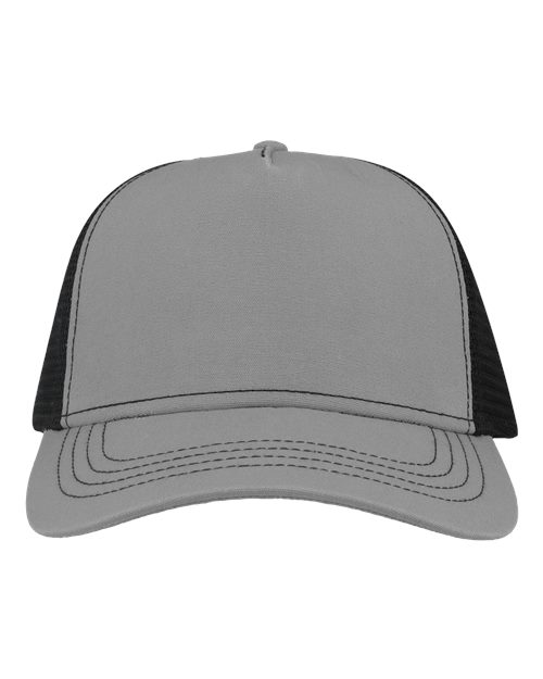 Atlantis Headwear RAPPER Sustainable Canvas Cap - Grey/ Black - front