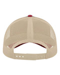Atlantis Headwear RAPPER Sustainable Canvas Cap - Navy/ Burgundy/ Khaki - back