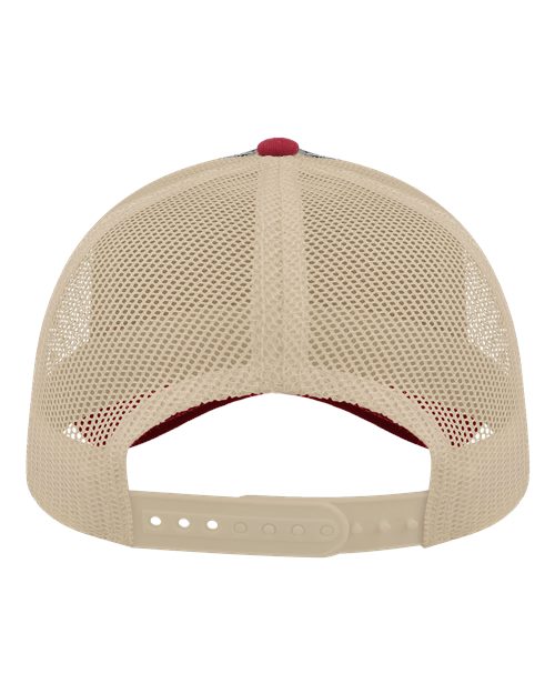 Atlantis Headwear RAPPER Sustainable Canvas Cap - Navy/ Burgundy/ Khaki - back