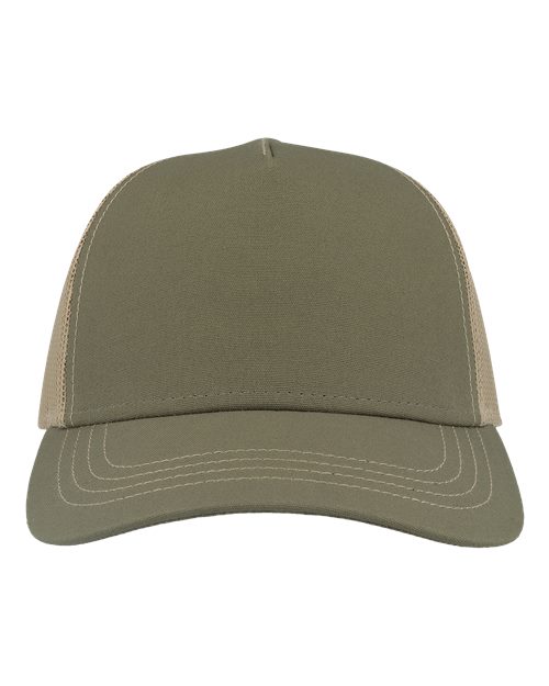 Atlantis Headwear RAPPER Sustainable Canvas Cap - Olive Green/ Khaki - front