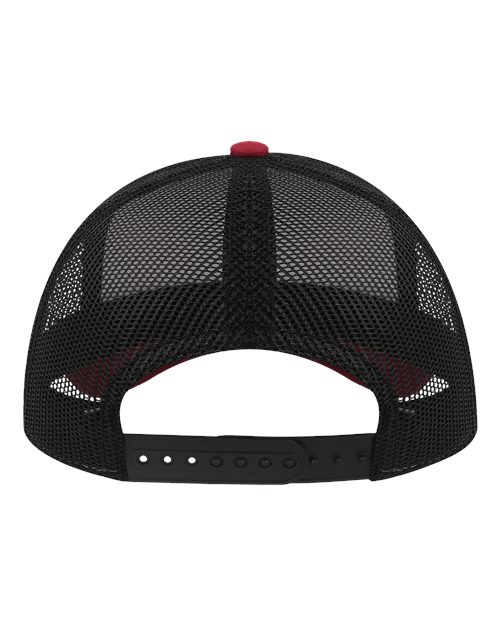 Atlantis Headwear RAPPER Sustainable Canvas Cap - White/ Burgundy/ Black - back
