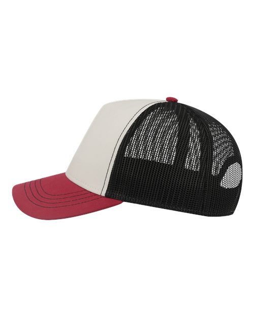 Atlantis Headwear RAPPER Sustainable Canvas Cap - White/ Burgundy/ Black - side